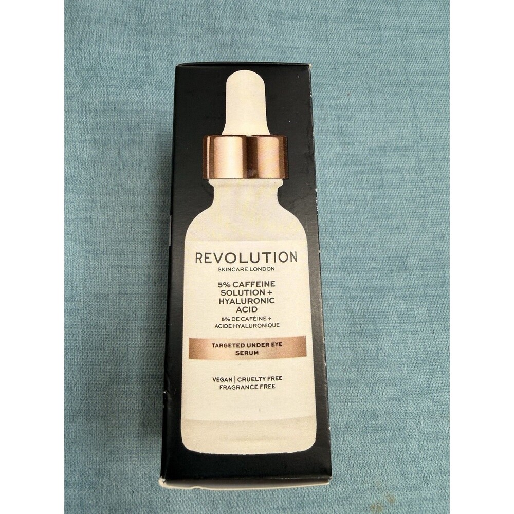 REVOLUTION 5% Caffeine Solution+ Hyaluronic Acid Under Eye Serum 1.01floz NEW